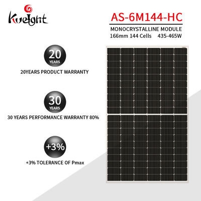 166mmx166mm Mono Crystalline Solar Panel As-6m144-Hc-465w For Solar System