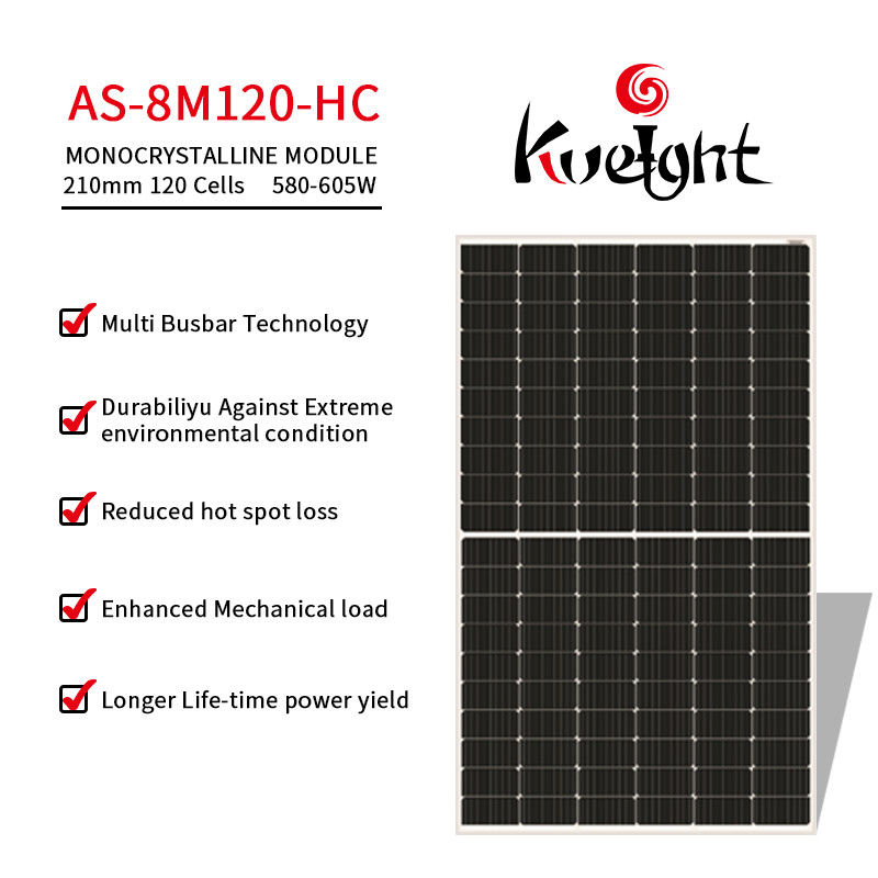 Crystalline Solar Panel Shingled Halfcell Portable Mono As-8m120-Hc-605w