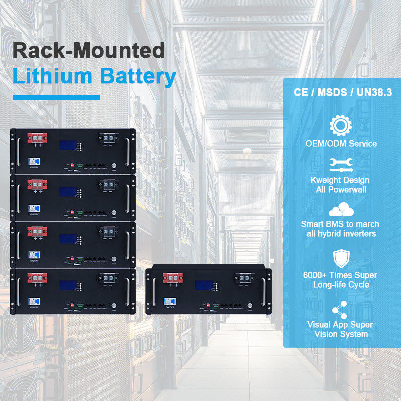 51.2V 100AH Lifepo4 Lithium Battery Module PV System 48v Rack Mount Battery