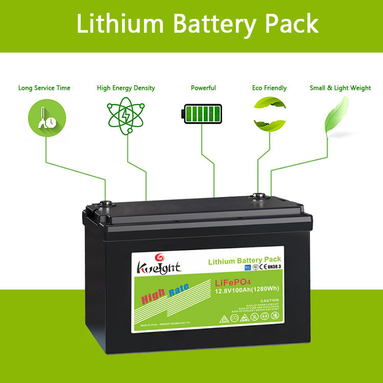 Lithium Iron Phosphate Battery High Rate Lithium Battery Pack 12.8V 100Ah UPS Backup Power Lighting Medical Equipment