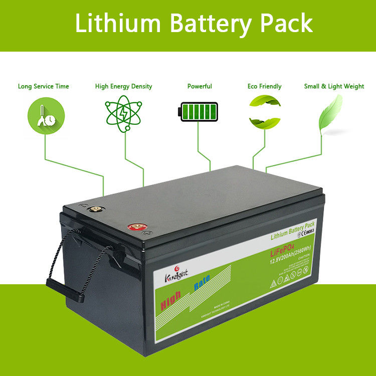 12.8V 200Ah 12V LiFePO4 Battery Lead Acid High Cycle Life Power Supply