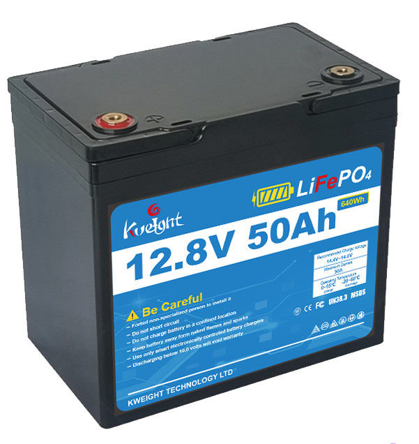 50AH 12.8V LiFePO4 Lithium Battery Backup Power Grade A Built In BMS